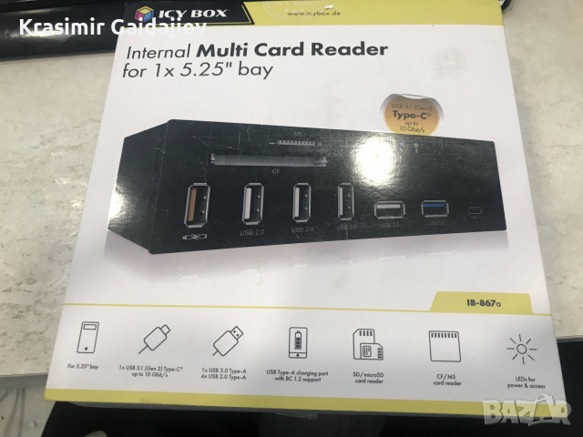 CY BOX IB-867a Четец на външни карти с памет microSD, SD, USB-C™, USB 3.2 1-во поколение (USB 3.0), , снимка 3 - Други - 36148483