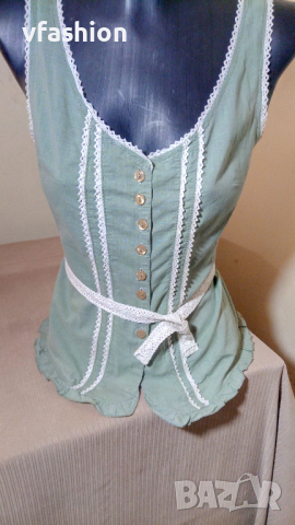 Дамска блуза с плетени елементи, снимка 2 - Корсети, бюстиета, топове - 36316647