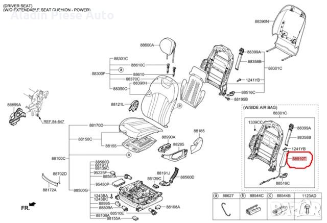 Airbag странична седалка предна лява Kia Sportage година 2016 - 2021 код 88910-D9000., снимка 5 - Аксесоари и консумативи - 42029177