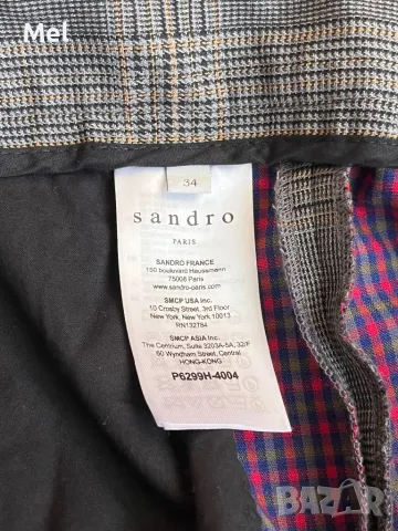 Sandro кариран панталон, тип молив, р-р XS/34EU, снимка 8 - Панталони - 50234988