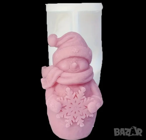 Молд Снежен човек със снежинка , снимка 5 - Форми - 50661387