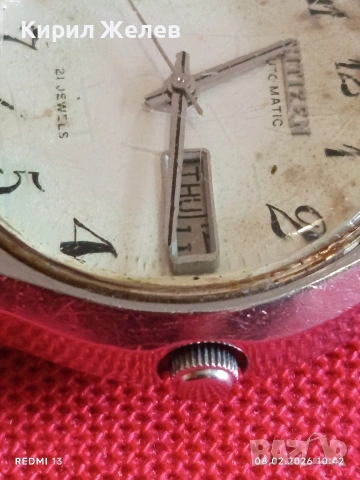 Колекционерски часовник CITIZEN AUTOMATIC работи рядък за КОЛЕКЦИОНЕРИ 52856, снимка 6 - Мъжки - 53399524