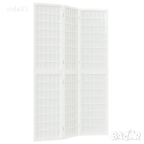 vidaXL Параван за стая, 3 панела, в японски стил, 120x170 cм, бял