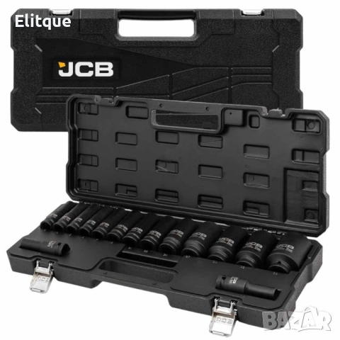 Дълбоки ударни вложки комплект 12-стенни, 15части (10-36мм), JCB - 4166D-9MPB, снимка 2 - Други стоки за дома - 53127800