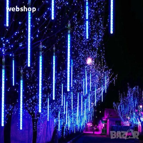 Коледни LED висулки падащ сняг METHEOR WHITE, 7 броя по 70 см, каскадно свързване, снимка 5 - Лед осветление - 42547563