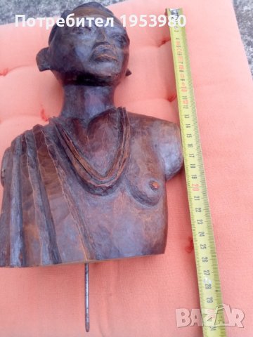 Африканска дървена скулптура ръчно резбована, снимка 3 - Антикварни и старинни предмети - 41248692