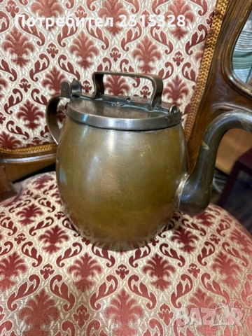 Античен стар масивен меден чайник, снимка 3 - Други ценни предмети - 53247080