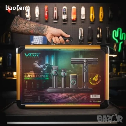 Нов 32 части VGR Stepless 4 в 1 за барбер / фризьори Професионален комплект машинки за подстригване , снимка 10 - Фризьорски принадлежности - 53525127