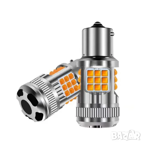 LED крушки с две функции жълти 12-24V 2 броя, снимка 2 - Аксесоари и консумативи - 55864939