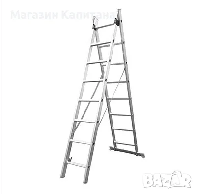 Стълба двураменна 2х12 стъпала 6,90м. раб. височ.