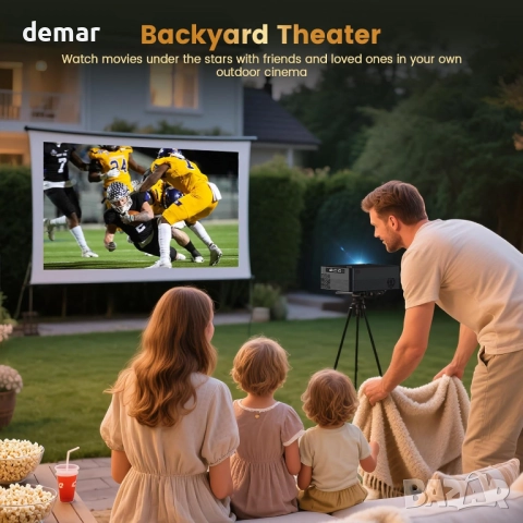 Мини преносим проектор с WiFI и Bluetooth, Native 1080P Full HD, черен, снимка 8 - Плейъри, домашно кино, прожектори - 52118126