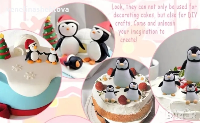 3 пингвина пингвин Силиконов молд форма за гипс смола фондан за декорация на торта , снимка 2 - Форми - 51853340