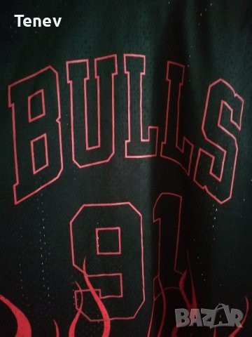 Dennis Rodman Chicago Bulls 1997-98 Mitchell & Ness NBA Flame Fire Jersey оригинален потник 2XL XXL , снимка 3 - Спортни дрехи, екипи - 39316126