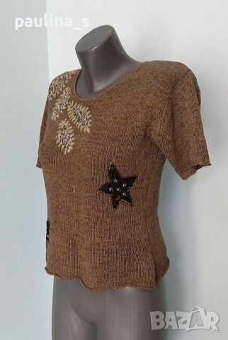 Блуза от копринена прежда с декорации , снимка 2 - Корсети, бюстиета, топове - 36155062