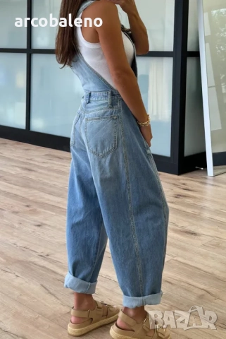 Дамски дънков гащеризон с катарама, снимка 2 - Гащеризони - 51968796