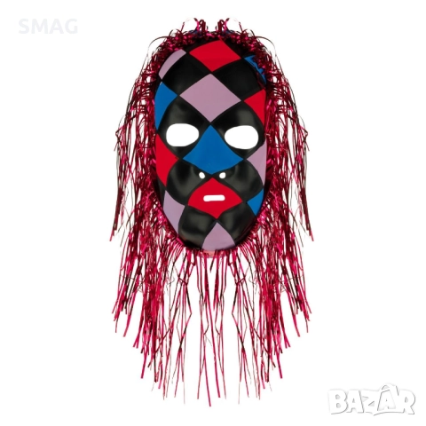 Хелоуин / Halloween карнавална маска пластмасова с коса металик_1030422, снимка 2 - Други - 52139531