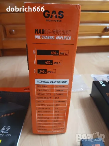 Усилвател за кола Gas Audio Power Mad A2 600.1dfl 600W 130 евро, снимка 4 - Аксесоари и консумативи - 56057600