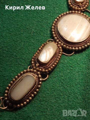 ОСМАНСКА ВЪЗРОЖДЕНСКА СТАРИННА САЧАНЕНА ГРИВНА с БЯЛ ИВИЧЕСТ АХАТ 4973, снимка 6 - Антикварни и старинни предмети - 29546040