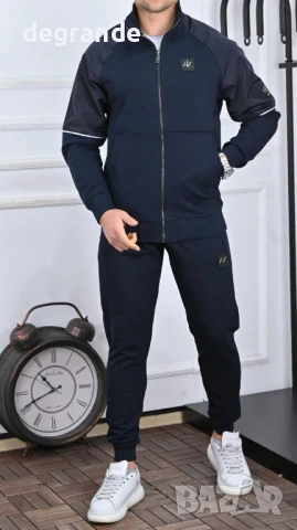 Мъжки спортен екип AX - наличен в Черно и Синьо Материя 100% пaмук, снимка 3 - Спортни дрехи, екипи - 51325267