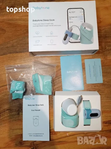 НОВ Чорап за наблюдение на бебе Babytone, проследяване на сърдечната честота, нивото на кислорода..., снимка 9 - Пелени, памперси - 50555757