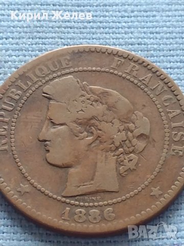 Рядка монета 10 сантима 1886г. Франция Трета република за КОЛЕКЦИОНЕРИ 30407, снимка 8 - Нумизматика и бонистика - 42682786