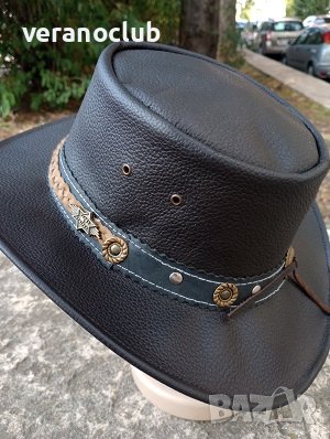 Каубойска шапка Естествена кожа Модел Лукс, снимка 4 - Шапки - 41883509