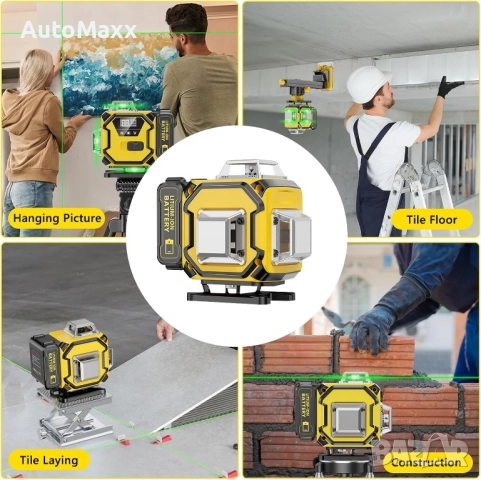 Лазерен нивелир 360°,самонивелиращ се,16 линии,4×360°,4D , снимка 7 - Измервателни инструменти - 52165800