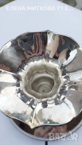 Масивна посребрена ваза с красива форма и орнаменти, снимка 6 - Вази - 52619215