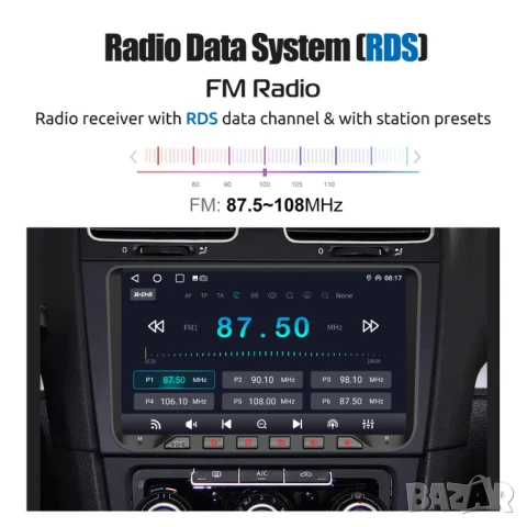 9” 2-DIN мултимедия за Volkswagen-SEAT-Skoda. Android 14, RDS, 64GB ROM, RAM 4GB DDR3 , снимка 11 - Аксесоари и консумативи - 51314022