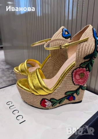 Оригинални дамски сандали GUCCI, снимка 9 - Сандали - 53063278