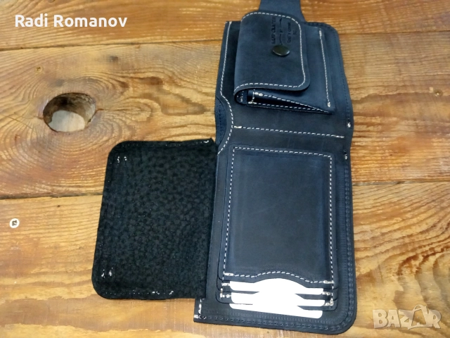 Ръчно изработен мъжки кожен портфейл , снимка 4 - Портфейли, портмонета - 52680937