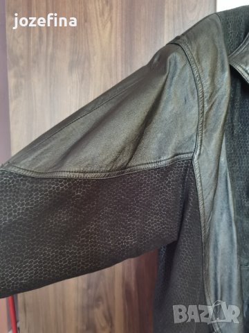 Черно сако от естествена кожа, снимка 8 - Палта, манта - 41124722