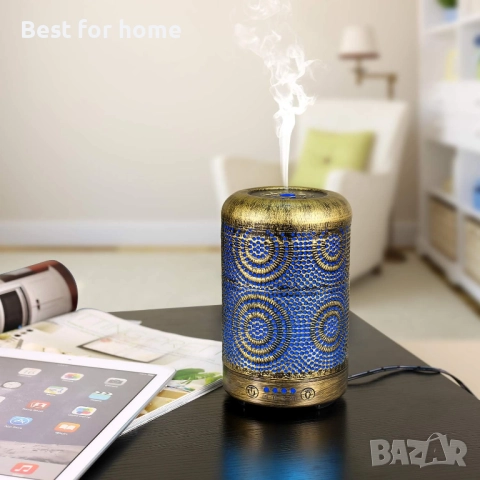 Луксозен Метален Арома Дифузер SALKING – 260ml, Ултразвуков, 7 LED цвята, снимка 5 - Други - 52929647