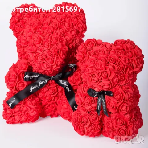 Червено мече от рози - перфектният подарък за свети Валентин, снимка 3 - Изкуствени цветя - 48575929
