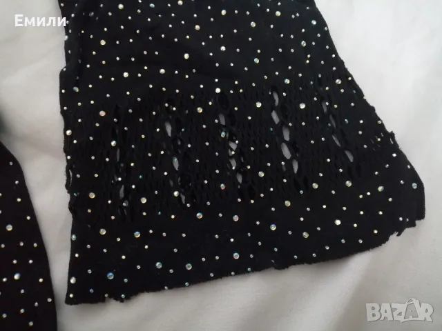 Комплект прозрачно еротично изрязано бельо мрежа с кристали XS, S, M, снимка 7 - Бельо - 48838787