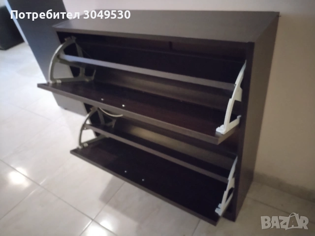 Шкаф за обувки цвят венге, снимка 2 - Шкафове - 53438448