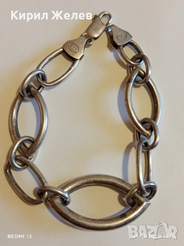 Масивна сребърна гривна много красива майсторска ръчна изработка 53066, снимка 2 - Гривни - 53044917