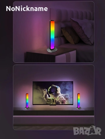 RGB ритмични светлини 180° интелигентни светлинни ленти геймърски LED светлинен еквалайзер, снимка 7 - Други - 53371685