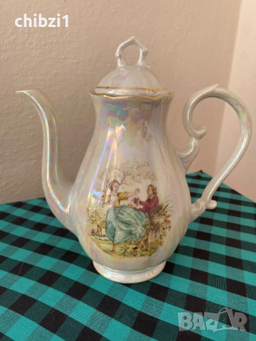 ⚜️Прекрасен сервиз за кафе от бивша Югославия със седефено покритие , снимка 2 - Сервизи - 53403697