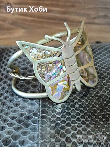 Винтидж мексиканска гривна с абалон , снимка 3 - Антикварни и старинни предмети - 41144570