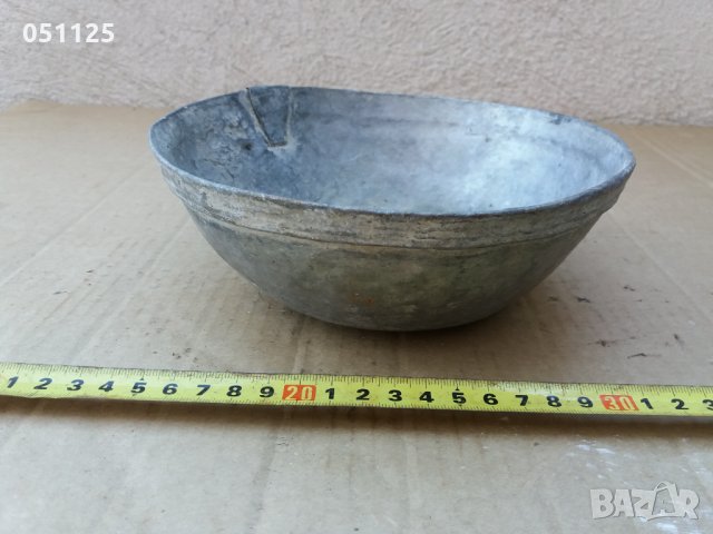 кована медна калайдисана възрожденска купа , снимка 2 - Антикварни и старинни предмети - 35907086