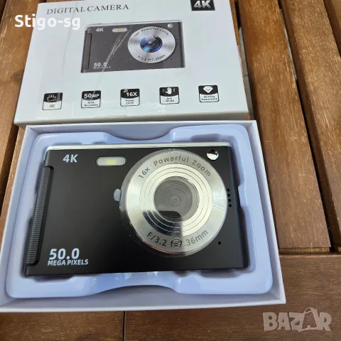 ЧИСТО НОВ 4K Дигитален Фотоапарат 50MP – Пълен Комплект (Карта памет + Четец), снимка 2 - Фотоапарати - 55977600