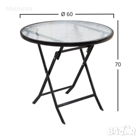 Сгъваем комплект за балкон маса и 2 стола, снимка 2 - Други стоки за дома - 50019340