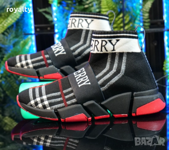 Унисекс Маратонки Burberry Цвят Черно, снимка 4 - Маратонки - 51940382