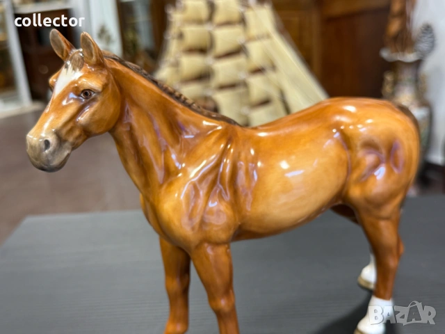 Стар порцеланова фигура на кон от Max Roesler. №7900, снимка 3 - Колекции - 53663254