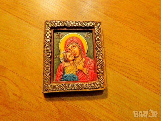 Стара малка православна икона  Богородица с младенеца, Дева Мария - за зачатие и раждане на дете, снимка 2 - Икони - 39120436