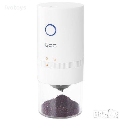Преносима електрическа кафемелачка ECG KM 150 Minimo White, 13 W, макс. 120 мл, Бял, снимка 1