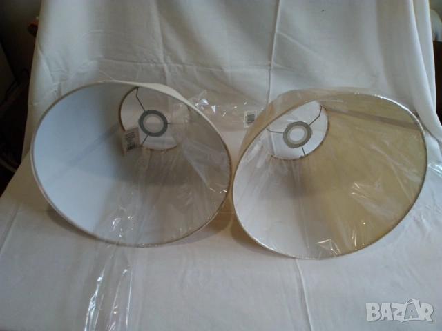 Продавам два броя текстилни абажури за таванна лампа., снимка 4 - Лампи за таван - 53510540