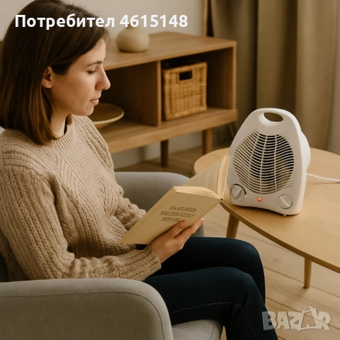 Отоплителна вентилаторна печка Rosberg R51970G – 2000W, бялчервен, снимка 5 - Други - 51985365