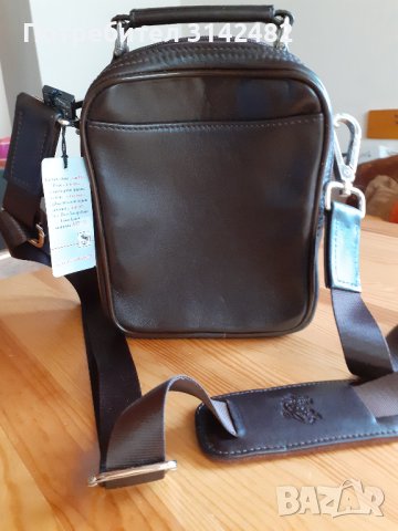 Нова мъжка кожена чанта